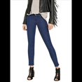 thumbnail image 2 of Pantalones Vaqueros Ajustados de Talla Grande para Mujer, Lavados, de Cintura Alta. Azul Oscuro L, 2 of 10