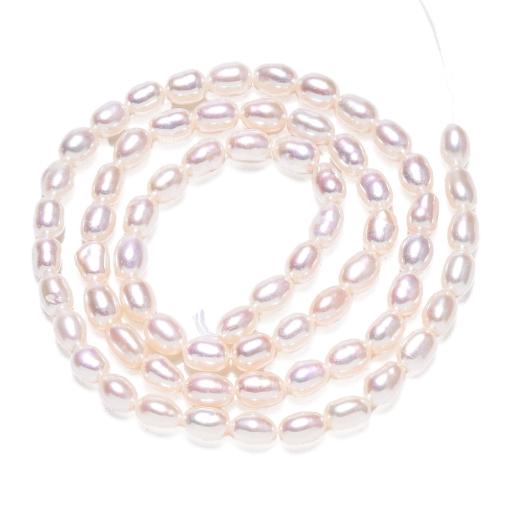 1Strand Natural Cultured Freshwater Pearl Beads Strands Rice Seashell Color 5~7x4mm Hole: 0.7mm about 61~71pcs/strand 13.98 inch(35.5cm)