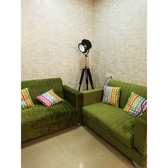 Matte Black and Chrome Vintage Nautical Studio Searchlight Marine Tripod Spotlight Retro Lamp Decor Floor lamp, Black wood tripod