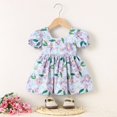 thumbnail image 5 of PINQI Baby Midi Blouse Girls Short Sleeves Flower Bow Tie Top Summer Print T-shirt Blouse Tops Casual Clothes for 0 to 18 Months, 5 of 8