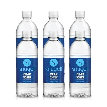 Distilled Water for CPAP Machines by Snugell (6-Pack, 16.9 oz) – Up to 15 Days Supply – Compact, Travel-Friendly, Clean and Multi-Use – Made in USA