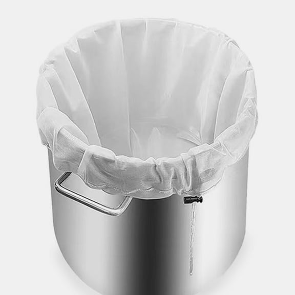 MERRYHAPY Reusable Brewing Bags 2-Pack White Polyester Drawstring Strainers for Coffee Tea and Herbs