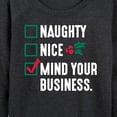 thumbnail image 3 of Instant Message - Mind Your Business Funny Christmas - Women's Lightweight French Terry Long Sleeve Shirt, 3 of 6