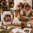 thumbnail image 6 of Christmas Wreath DIY Kit for Front Door, Fabric Patchwork Christmas Wreath Craft Set, Artificial Greenery Wreath with Hanger, Porch Window Wall Ornament, Indoor Outdoor Christmas Holiday Decor, 6 of 8