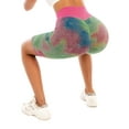 thumbnail image 4 of FANNYC Women's Yoga Sports Shorts Tights Leggings Tie Dye High Waist Bike Shorts Tummy Control Athletic Workout Running Shorts Half Pants Trousers Leggings, 4 of 7