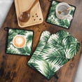thumbnail image 5 of Tropical Palm Leaves in Hawaii Kitchen Oven Mitt and Pot Holder Sets 4 Pcs for Baking, Cooking and Grilling, Heat Resistant Up To 392 °F, 5 of 7