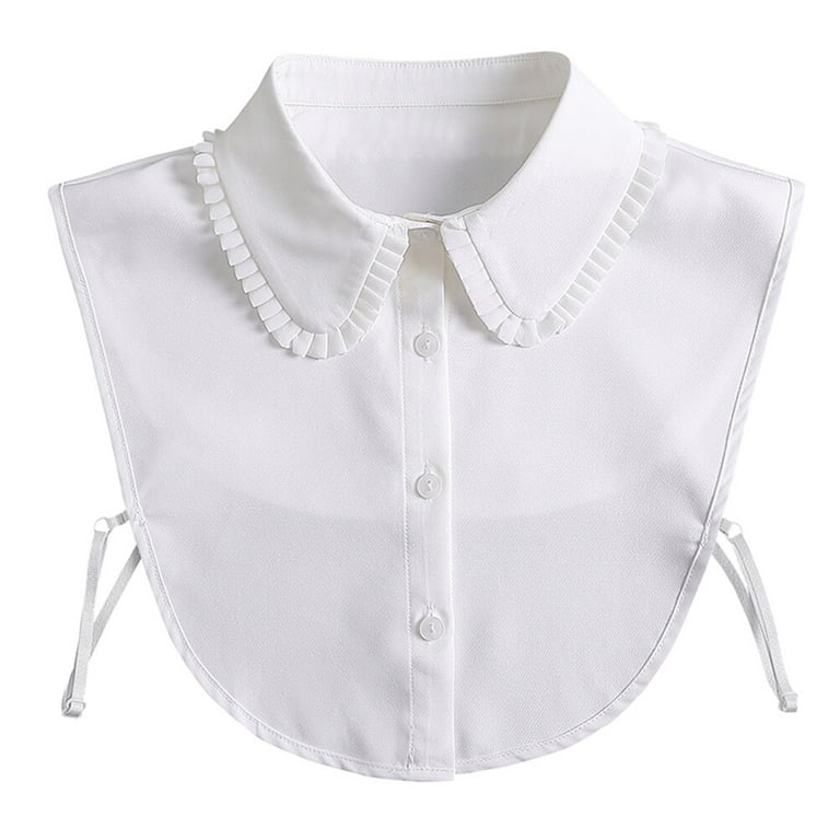 Collar Fake Women White Shirt Detachable Half Dickey Collars Chiffon False Faux Dickie Costume Shirts Blouse Doll