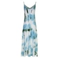 thumbnail image 4 of Usmixi Summer Dresses for Women Plus Size Swing Spaghetti Strap Beach Camisole Sun Dresses Sleeveless V-Neck Tie-Dye Maxi Sun Dress Sky Blue M Up to 65% off, 4 of 7