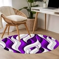 thumbnail image 4 of Round Rug 4Ft Washable Non-Slip, Purple White Moire Circle Area Rugs for Living Room Bedroom, Modern Abstract Art Indoor Floor Mats Carpet Runner for Home Decor Aesthetic, 4 of 8