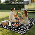thumbnail image 4 of Geometric Outdoor Rug for Patio/Deck/Porch, Non-Slip Large Area Rug 3 x 5 Ft, Modern Abstract Lines Texture Black Indoor Outdoor Rugs Washable Area Rugs, Reversible Camping Rug Carpet Runner, 4 of 8