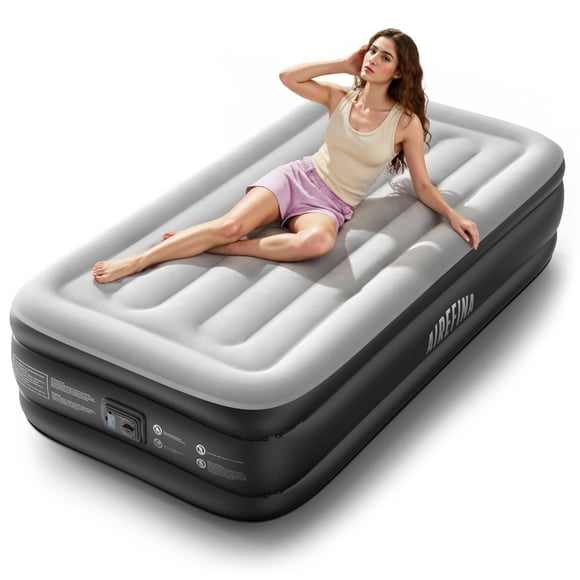 Colchón inflable Airefina Twin con bomba integrada de 18 pulgadas de altura