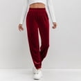 thumbnail image 4 of WXLWZYWL Velour Joggers for Women Elastic Waisted Casual Drawstring Running Sportswear Pants with Pockets, 4 of 6