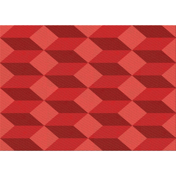 Ahgly Company Indoor Rectangle Patterned Red Area Rugs, 3' x 5'