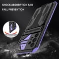 thumbnail image 6 of Case for Galaxy A22 5G,Military Grade [Built-in Kickstand] with Card Holder Dual-Layer Design Heavy Duty Shockproof Protection Phone Case for Samsung Galaxy A22 5G/Boost Celero 5G (Purple), 6 of 18