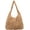 Khaki, variant on 3d Flower Tote Bag for Women Floral Hobo Shoulder Bag Casual Lightweight Work Shopping Handbag Everything Tote Bag