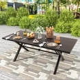 thumbnail image 3 of ALAULM Dining Table for 6 People, 78.7-Inch Rectangular Metal Dining Table, Modern Dining Table with Heavy Duty Metal Legs for Patio (Black), 3 of 6
