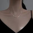 thumbnail image 2 of Collar cuadrado de plata 925 para mujer, collar para clavícula, diseño moderno, 2 of 7