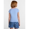 thumbnail image 3 of Wonder Nation Girls' Lace and Button Front Top with Short Sleeves, Sizes 4-18 & Plus, 3 of 5