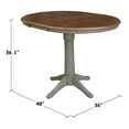 thumbnail image 5 of 36" Round Wood Distressed Hickory/Stone Extension Dining Table With 4 Stools, 5 of 8