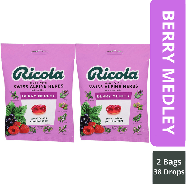 Ricola Swiss Alpine Herbs Berry Medley Oral Anesthetic, Great Tasting