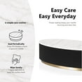 thumbnail image 5 of Furniture of America Jaine Modern Marble Top Oval Coffee Table, Black and White, 5 of 14