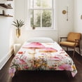 thumbnail image 4 of Pink Mushroom Tapestry for Bedroom Wall Hanging Tapestry, Spring Botanical Elegant Summer Floral Ceiling Backdrop Tapestries Poster Blanket Wall Decor for Teens Room Living Room Dorm 51" x 59", 4 of 8