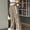 Khaki, variant on LEBONYARD Sweat Pants,Women Fashion Striped Print Casual Elastic Waist Long Pants with Pocket Brown S