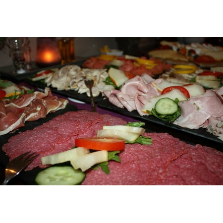 - Peel-n-Stick Poster of Salami Breakfast Buffet Salmon Sausage Cheese Ham Poster 24x16 Adhesive Sticker Poster Print