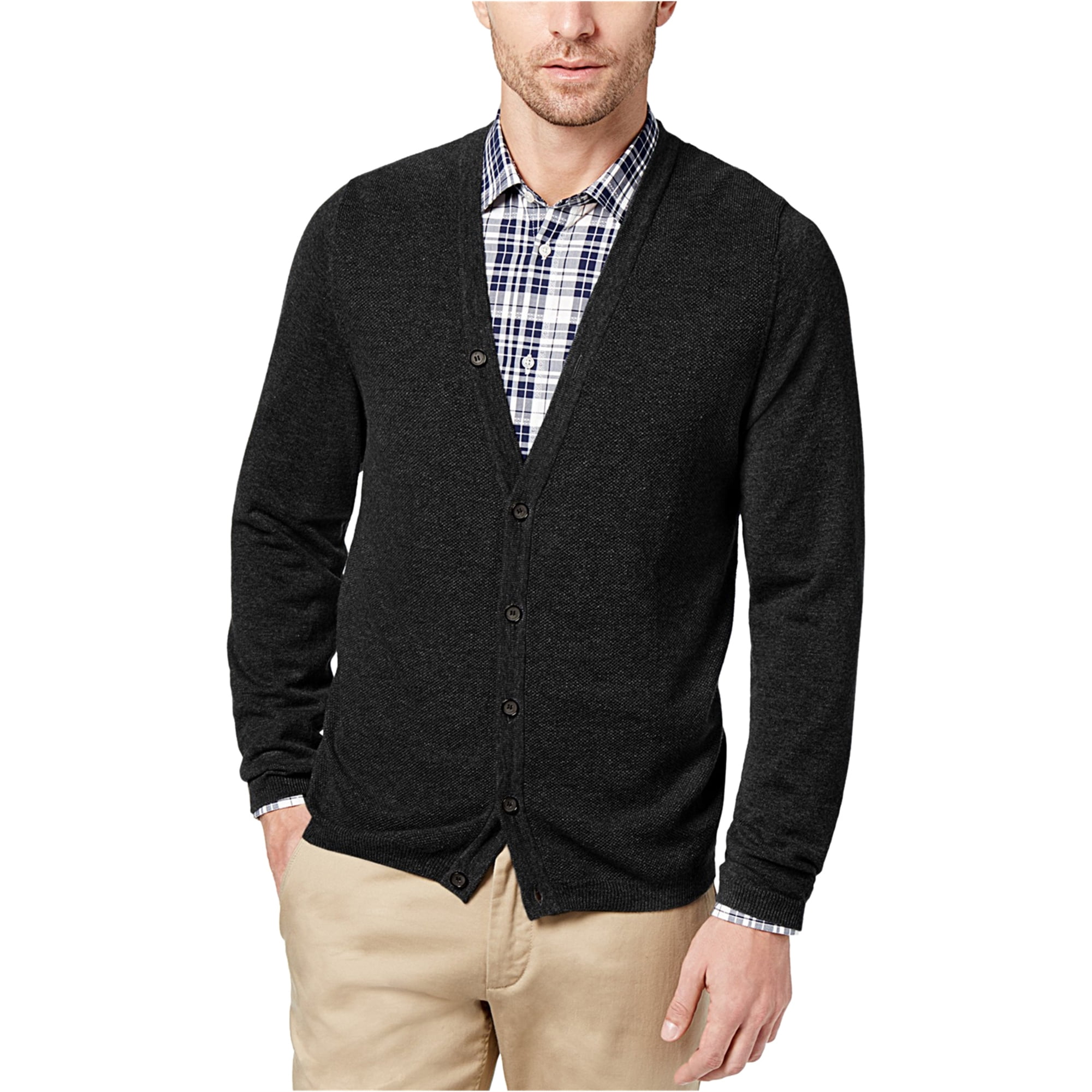 Daniel Hechter Mens LS Cardigan Sweater, Black, Small - Walmart.com