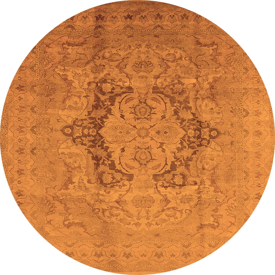 Round Orange Rug Ahgly Company Indoor Round Oriental Orange Industrial Area Rugs, 8 ...