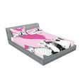 thumbnail image 2 of Ambesonne Animal Fitted Sheet & Pillow Sham Set, Cats Kittens, Queen, Pale Pink Hot Pink, 2 of 2
