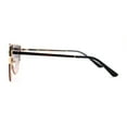 thumbnail image 4 of Womens Rhinestone Trim Flat Top Exposed Lens Metal Sunglasses Gold Black Pink, 4 of 4