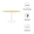 thumbnail image 7 of Modway Lippa 48" Round Wood Grain Dining Table in White Natural, 7 of 7
