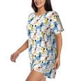 thumbnail image 2 of Wukai Poodle Dog Women's Pajama Set,Short-Sleeve Top and Shorts with Elastic Waistband and Pockets for Loungewear, Yoga, and Casual Wear-XX-Large, 2 of 8