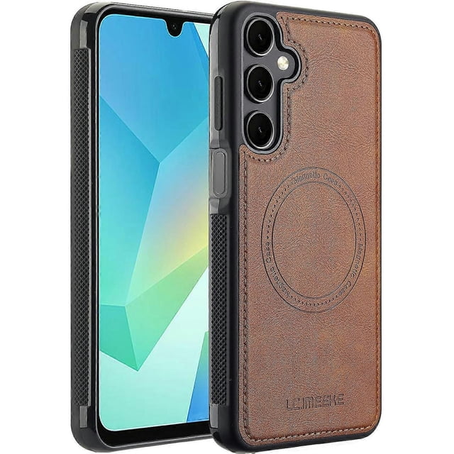 LC.IMEEKE For Samsung Galaxy A16 4G 5G Magnetic Case Compatible with MagSafe Leather TPU Back Cover
