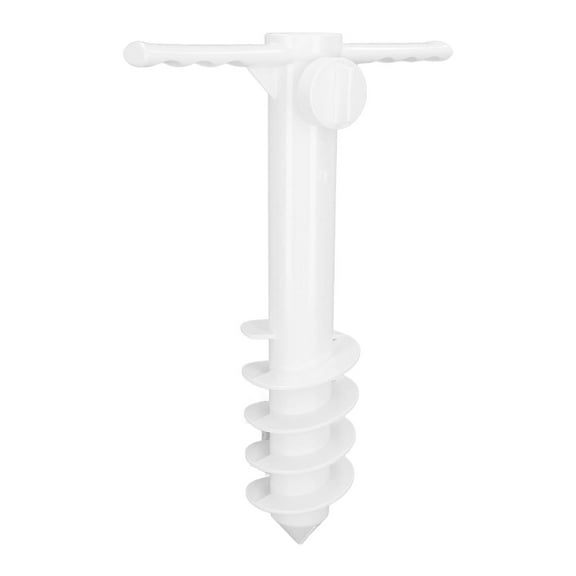 Beach Umbrella Sand Anchor Heavy Duty, Outdoor Umbrella Base with 5 Spiral Screw, Universa & One Size Fits All Beach Umbrella, Safe Umbrella Holder Stand Ideal for Strong Winds White
