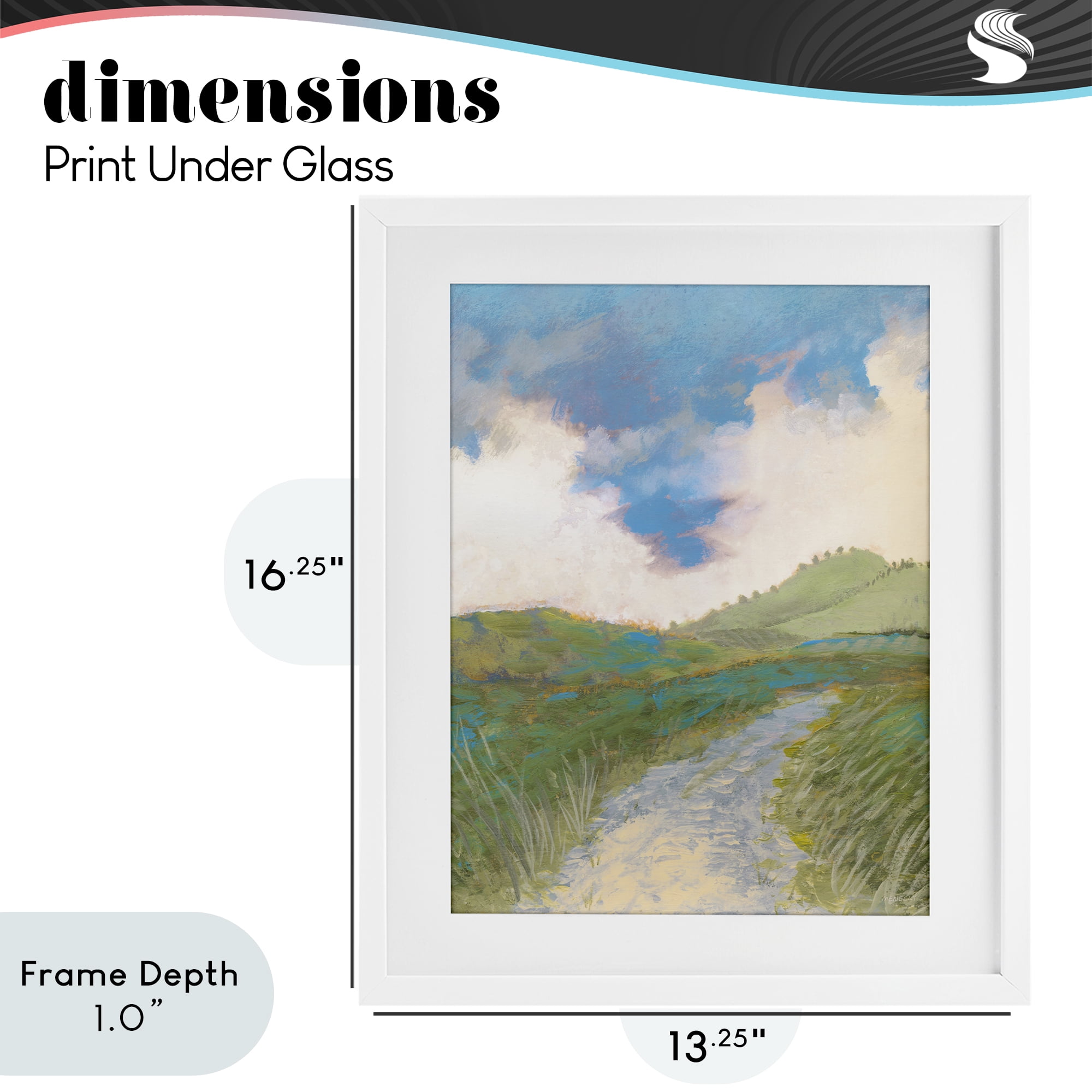 Stupell Industries Windy Path Impression White Framed Print Under Glass, design by Dan Meneely