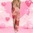 thumbnail image 3 of Fgvctg Valentine's Day Dressy Jumpsuits for Women Wide Leg Pant Date Night Spaghetti Straps Cute Love Heart Graphic Jumpsuits Sleeveless Bib Overalls Sprimg Rompers Clothing With Pockets Red XL, 3 of 3