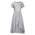 thumbnail image 2 of Ruyang Summer Casual Dresses Women's Chiffon Patchwork Round Neck Sequin Print Maxi Long Dress Dress Women Long Bodycon Maxi Dress, 2 of 4