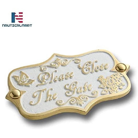 NAUTICALMART Brass Door Sign. Vintage Shabby Chic Style Home Décor Wall Plaque Handmade (Remove Your Shoes)