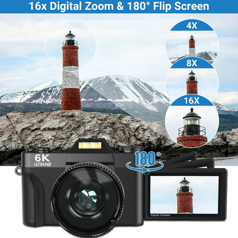 Saneen Digital Camera 6K 64MP Wifi Vlogging Cameras for YouTube 3