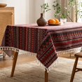 thumbnail image 4 of SLYNSHome Cotton Linen Tablecloth, 100x150 cm Printed Tassel Rectangular Table Cover, Washable Decorative Cloth for Dining Table Coffee Table Kitchen Home Decor, 4 of 7