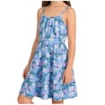 thumbnail image 4 of Sleeveless Summer Dresses Girls Spaghetti Strap Floral Vacation Tiered Dresses Casual Going Out Beach Outfits Blue, 10 Years, 4 of 6