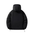 thumbnail image 5 of XUNKUSGA Ski Jacket Short Cotton Padded Puffer Jacket Oversized Solid Full Zipper Simple Winter Snow Coat Windproof Water Resistant Casual Hooded Winter Coats for Men M-4XL Black, 5 of 8