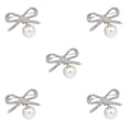 thumbnail image 1 of Sonducket Broche de perla con lazo, Pin de solapa esmaltado de imitación, joyería, broches de diamantes de imitación antivaciados para niñas, Type2 NO2, 1 of 6