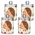 thumbnail image 2 of Hedgehogs Leaves and Cherries Translucent Plastic Cans Storage Canisters with Lid Set of 2, 2 of 7