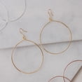 thumbnail image 3 of Humble Chic Dangle Hoop Earrings for Women - X-Large Circle Hoops, 18K Gold Plated, 3 of 7