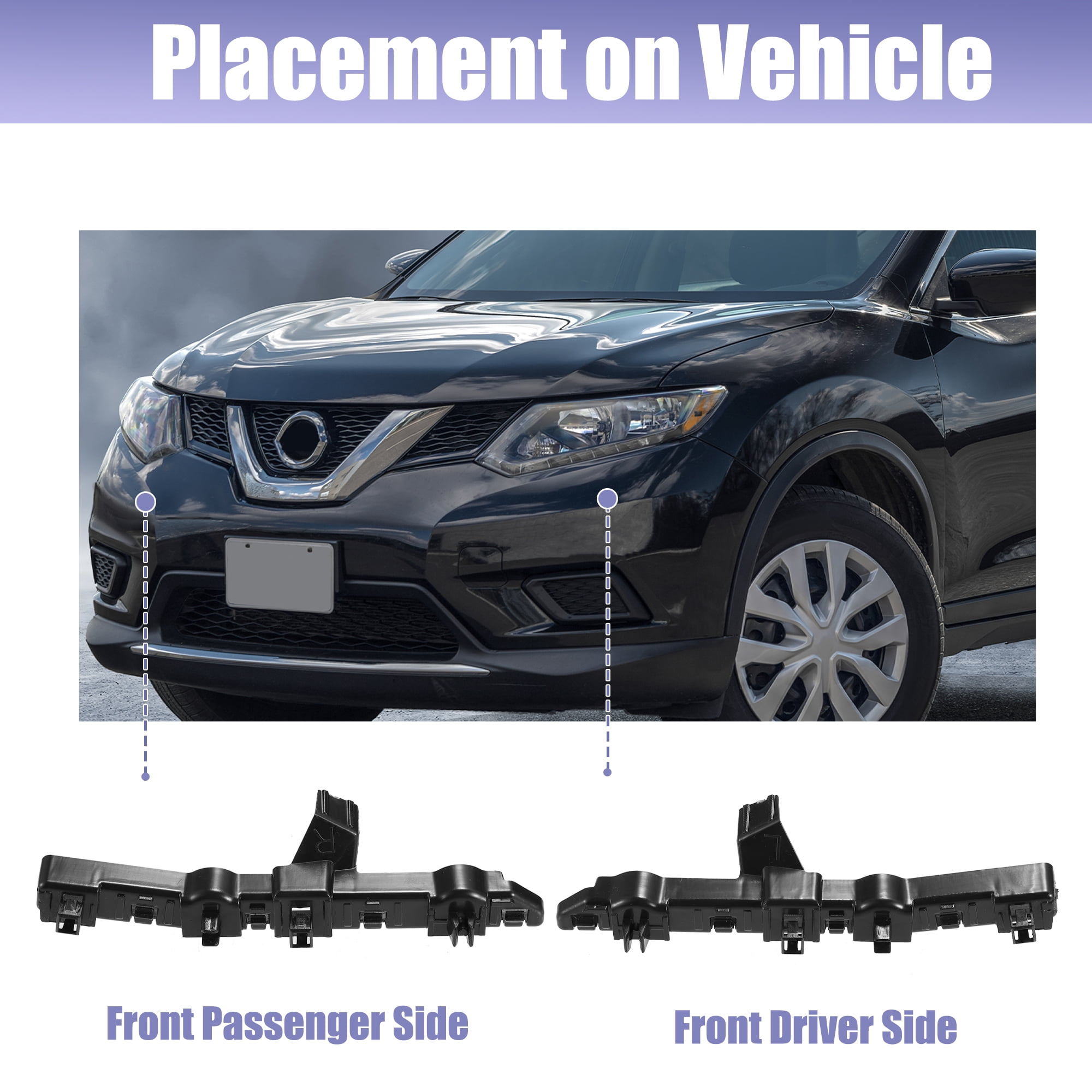 Front Bumper Mounting Bracket Set (Left & Right) For 2014-2020 Nissan Rogue
