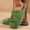 thumbnail image 2 of Rick and Morty Mens Slippers Adults Pickle Rick Green House Sliders, 2 of 4