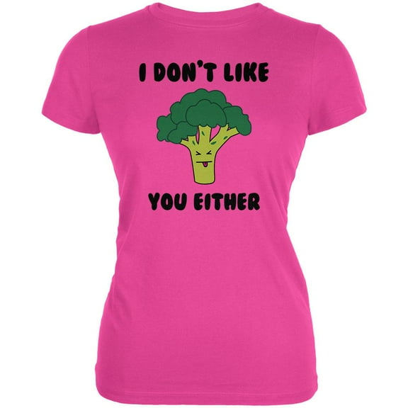 Vegetable Broccoli Doesn't Like You Either Funny Juniors Soft T Shirt